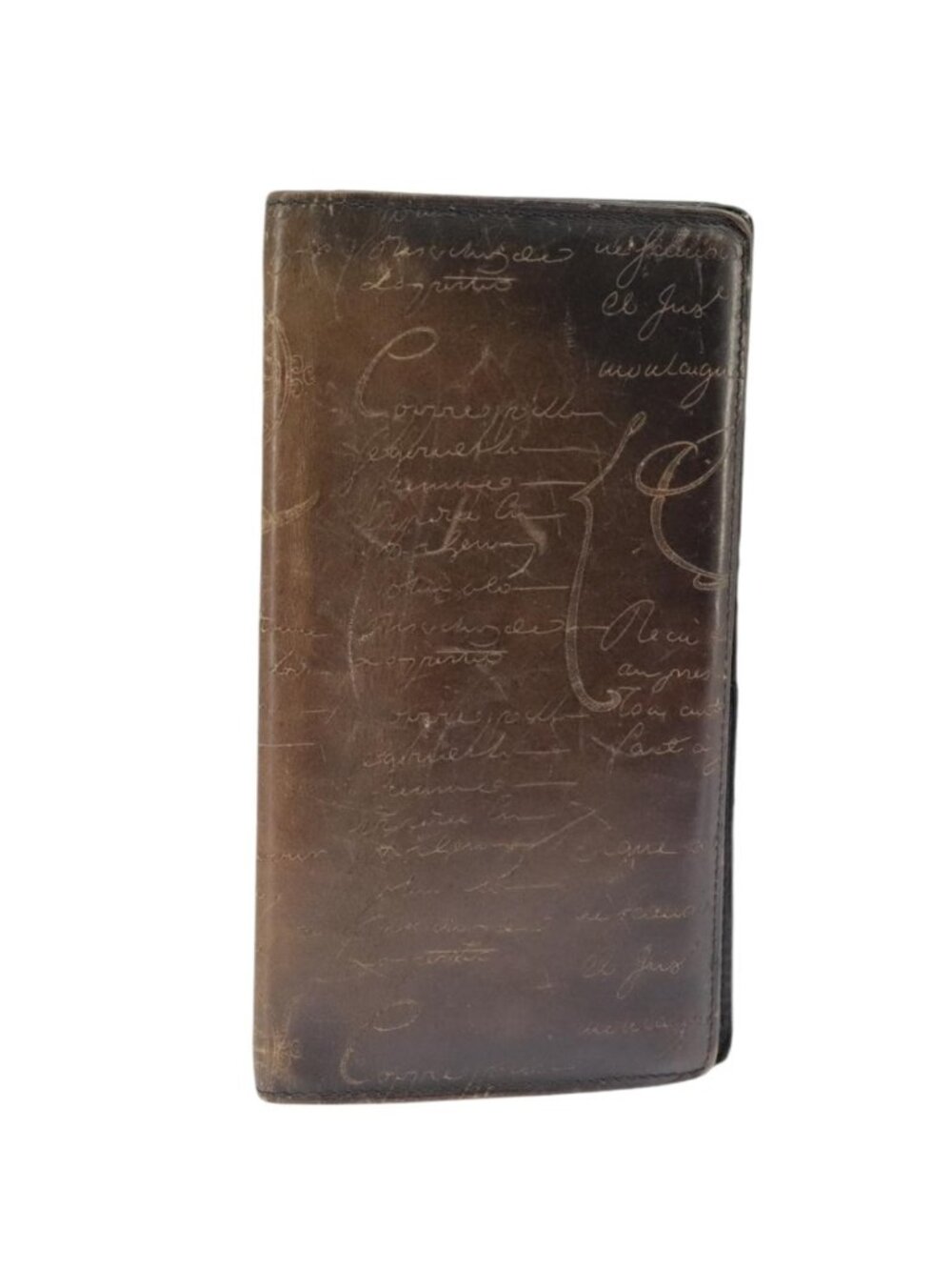 Berluti Calligraphy Long Wallet Leather Brown